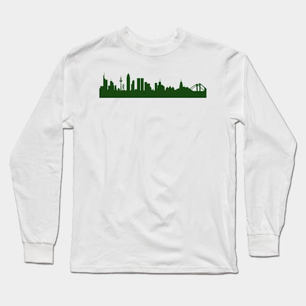 FRANKFURT skyline in forest green Long Sleeve T-Shirt by 44spaces